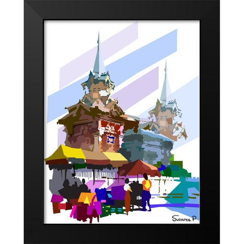 Beside The Wall Black Modern Wood Framed Art Print by Pansanit, Surapol