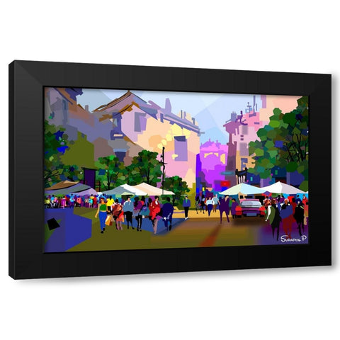 Our Home Black Modern Wood Framed Art Print by Pansanit, Surapol