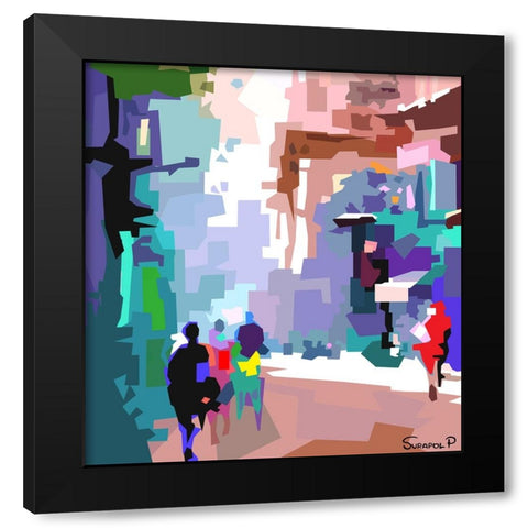 Quiet City Black Modern Wood Framed Art Print by Pansanit, Surapol
