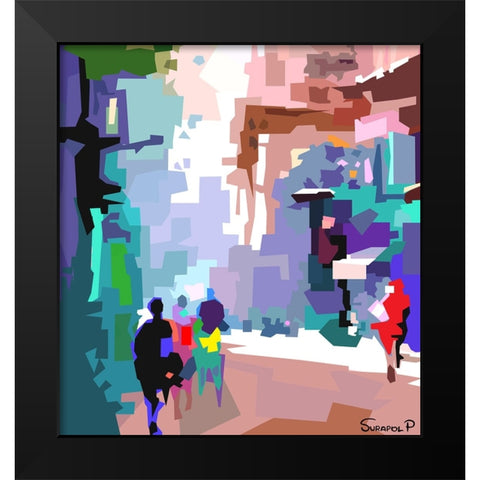 Quiet City Black Modern Wood Framed Art Print by Pansanit, Surapol