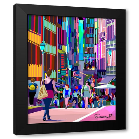 Street Fashion Black Modern Wood Framed Art Print with Double Matting by Pansanit, Surapol