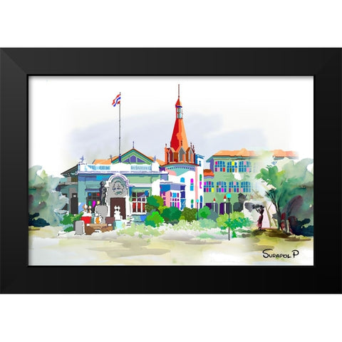 The Palace Black Modern Wood Framed Art Print by Pansanit, Surapol