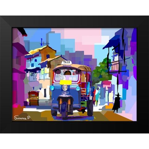 Tricycle Black Modern Wood Framed Art Print by Pansanit, Surapol