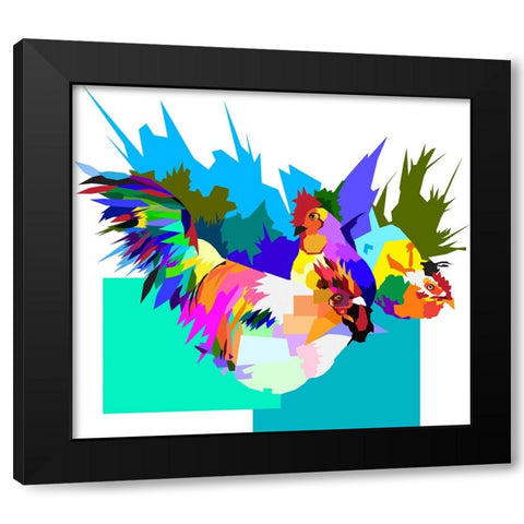 Fighter Black Modern Wood Framed Art Print by Pansanit, Surapol