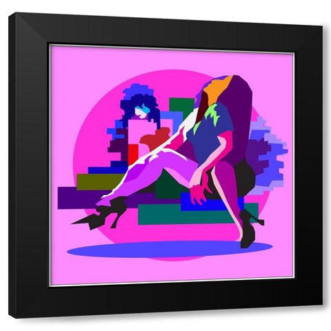 Moody Black Modern Wood Framed Art Print with Double Matting by Pansanit, Surapol