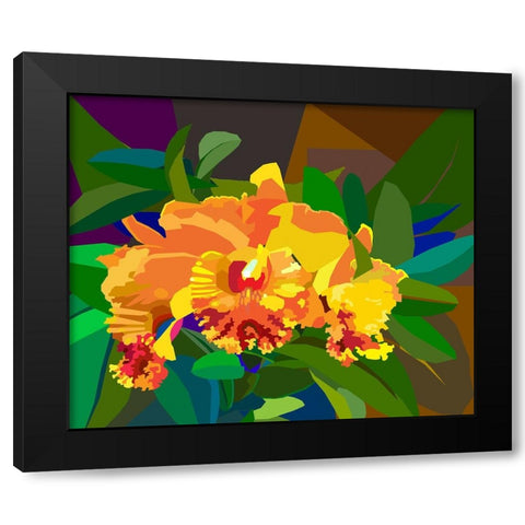 Cattleya Orchid 2 Black Modern Wood Framed Art Print with Double Matting by Pansanit, Surapol