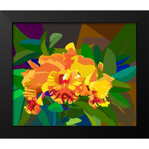 Cattleya Orchid 2 Black Modern Wood Framed Art Print by Pansanit, Surapol