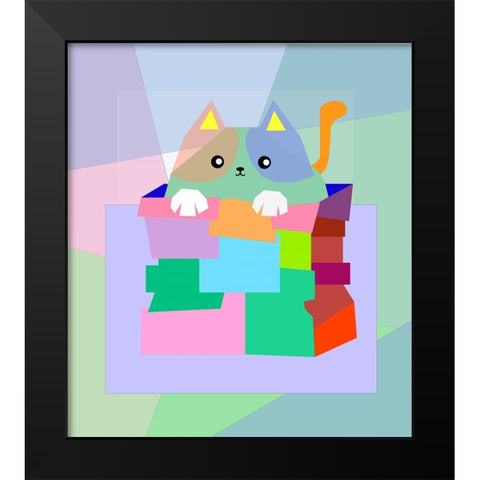 THE CAT 001 Black Modern Wood Framed Art Print by Pansanit, Surapol