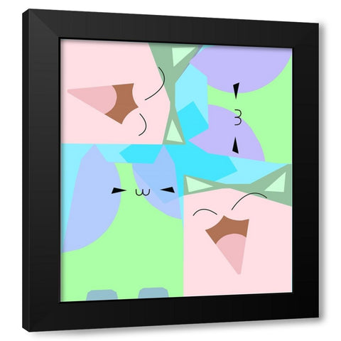 The Cat 005 Black Modern Wood Framed Art Print with Double Matting by Pansanit, Surapol
