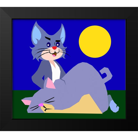 The Cat 004 Black Modern Wood Framed Art Print by Pansanit, Surapol