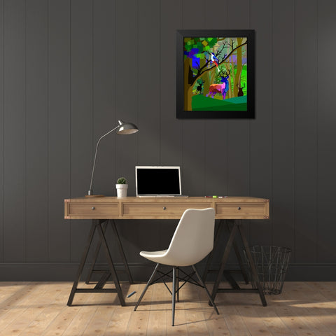Forest Black Modern Wood Framed Art Print by Pansanit, Surapol