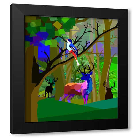 Forest Black Modern Wood Framed Art Print with Double Matting by Pansanit, Surapol