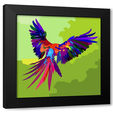 Bird 002 Black Modern Wood Framed Art Print with Double Matting by Pansanit, Surapol