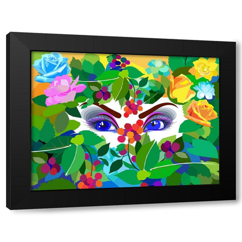 My Flowers - Eyes Black Modern Wood Framed Art Print by Pansanit, Surapol