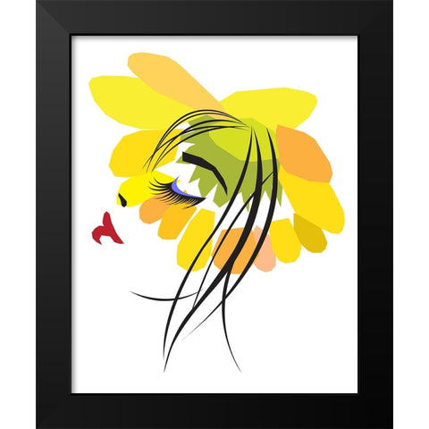 Woman and Nature Black Modern Wood Framed Art Print by Pansanit, Surapol