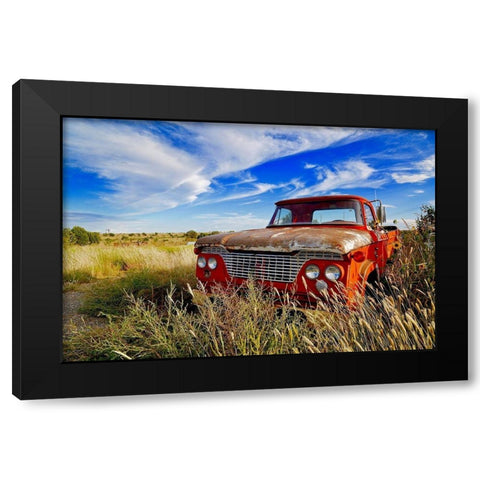 Orange Pickup Black Modern Wood Framed Art Print by Susan Vizvary Photography