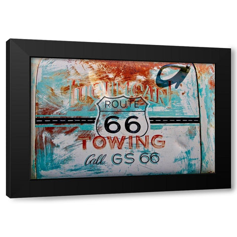 Route 66 Towing Black Modern Wood Framed Art Print by Susan Vizvary Photography