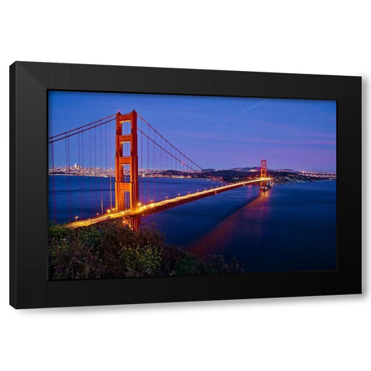 Golden Gate Sunset Black Modern Wood Framed Art Print by Susan Vizvary Photography