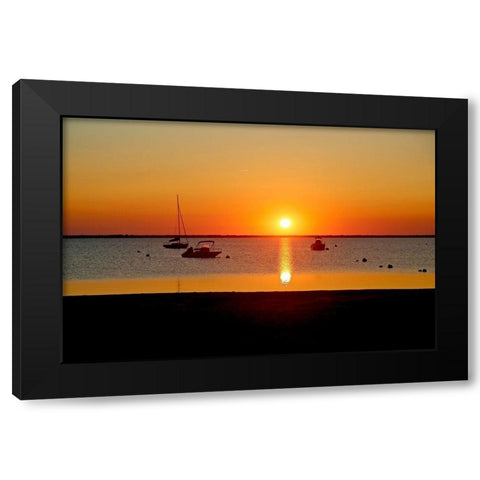 Maine Sunset Black Modern Wood Framed Art Print by Susan Vizvary Photography
