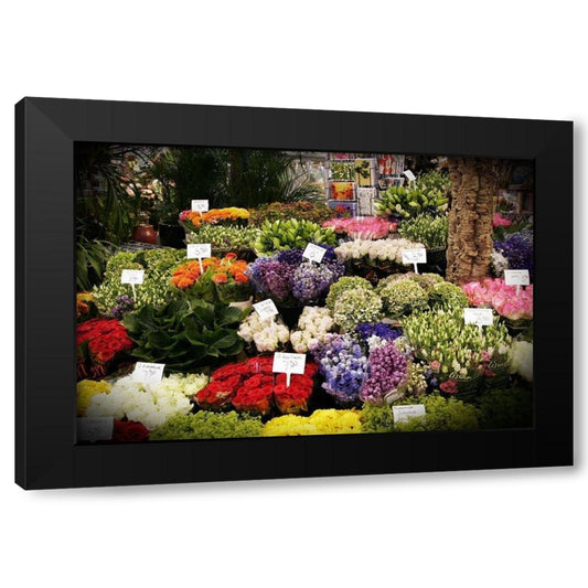 Flower Mart Black Modern Wood Framed Art Print by Susan Vizvary Photography