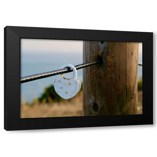 Love On A Wire Black Modern Wood Framed Art Print by Susan Vizvary Photography