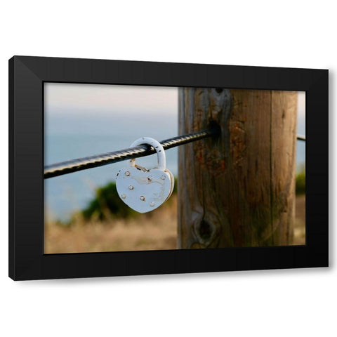Love On A Wire Black Modern Wood Framed Art Print by Susan Vizvary Photography