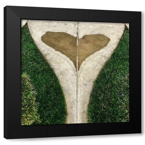 Water Heart  Black Modern Wood Framed Art Print by Susan Vizvary Photography