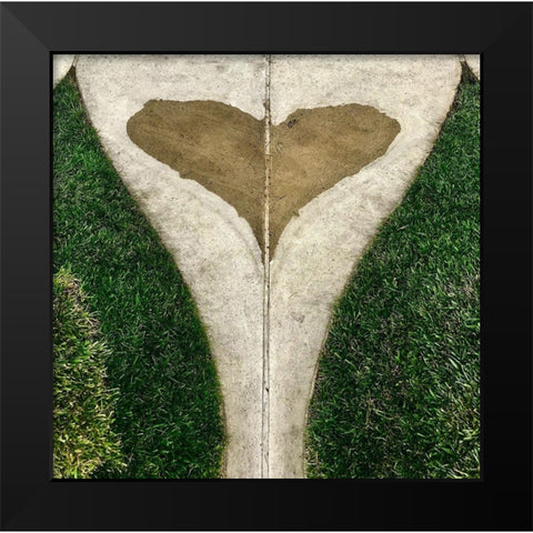 Water Heart  Black Modern Wood Framed Art Print by Susan Vizvary Photography