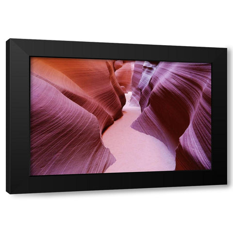 Slot Curves Black Modern Wood Framed Art Print by Susan Vizvary Photography