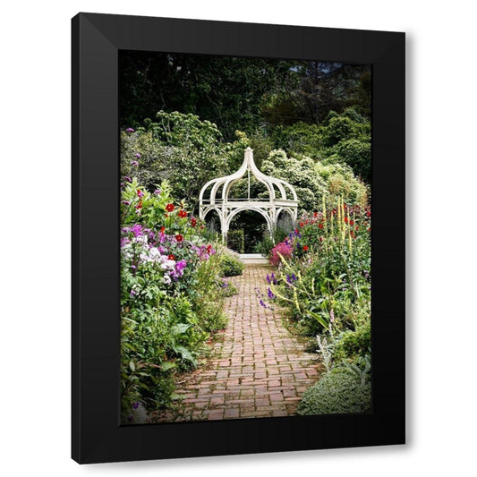 Gazebo in Garden Black Modern Wood Framed Art Print by Susan Vizvary Photography