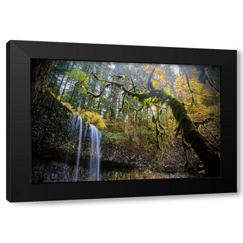 Mystical Falls 2 Black Modern Wood Framed Art Print by Susan Vizvary Photography