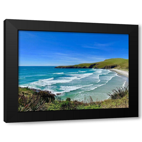 Oceans Ripples Black Modern Wood Framed Art Print by Susan Vizvary Photography