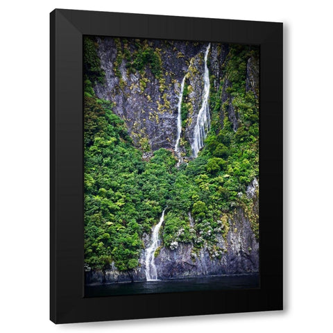 Water Through the Trees Black Modern Wood Framed Art Print by Susan Vizvary Photography