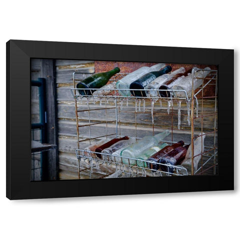 Antique Frozen Bottles Black Modern Wood Framed Art Print by Susan Vizvary Photography