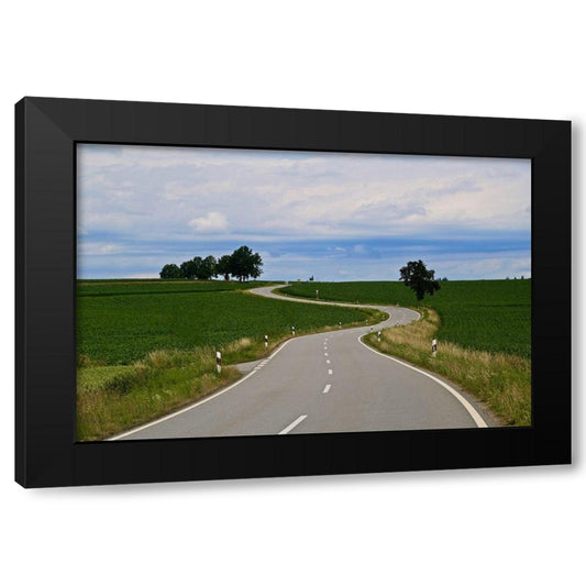 Curved Road Linz Black Modern Wood Framed Art Print by Susan Vizvary Photography