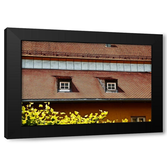 Double Window Rooftop Black Modern Wood Framed Art Print by Susan Vizvary Photography