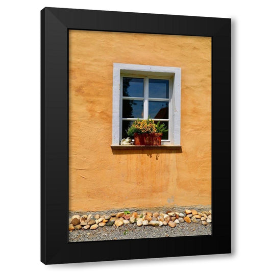 Single Window with Flowerbox Black Modern Wood Framed Art Print by Susan Vizvary Photography