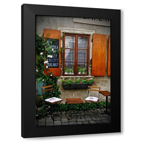 Table for Two with Chairs Black Modern Wood Framed Art Print by Susan Vizvary Photography