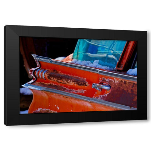 Vintage Red Tail Wing Black Modern Wood Framed Art Print by Susan Vizvary Photography