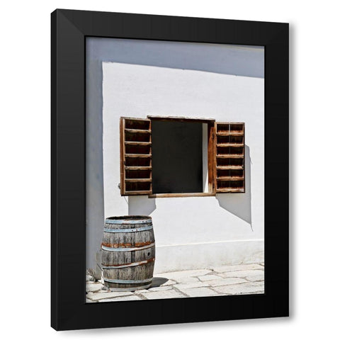 Window with Barrel Black Modern Wood Framed Art Print by Susan Vizvary Photography
