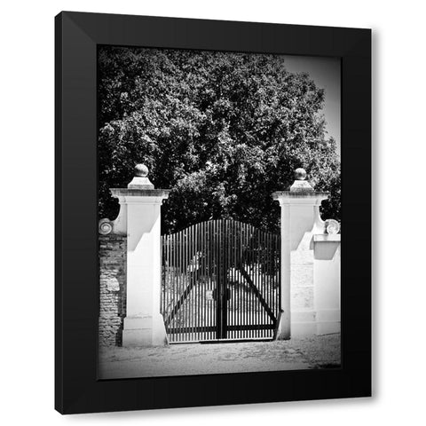 Wooden Gate Black and white Black Modern Wood Framed Art Print by Susan Vizvary Photography