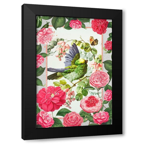 All The Flowers Black Modern Wood Framed Art Print with Double Matting by The Font Diva