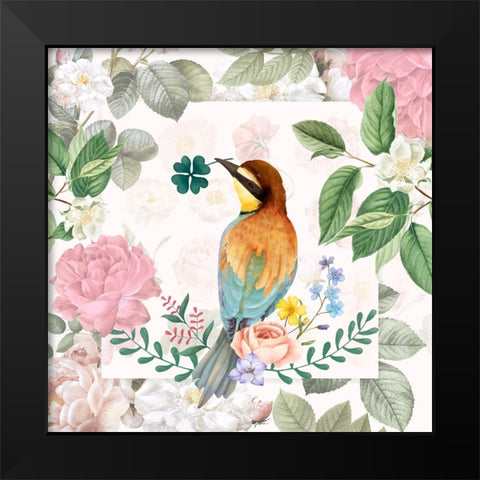 Beautiful Birdie Black Modern Wood Framed Art Print by The Font Diva