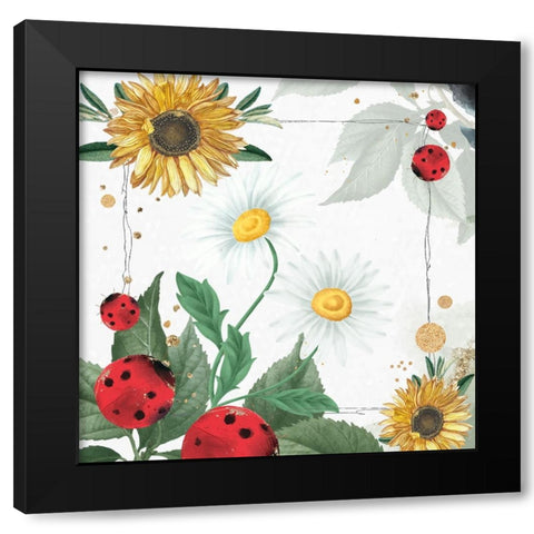 Coccinelle Black Modern Wood Framed Art Print with Double Matting by The Font Diva