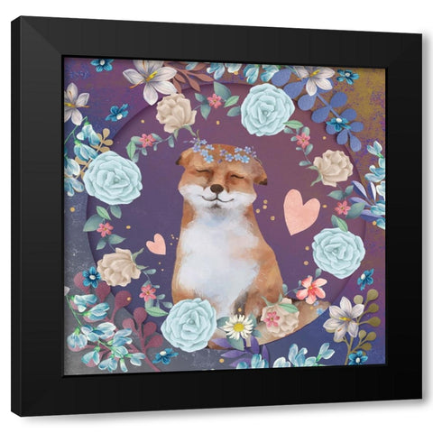 Fantastic Fox Black Modern Wood Framed Art Print by The Font Diva