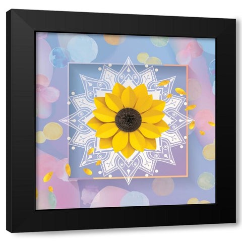 Get Happy Black Modern Wood Framed Art Print by The Font Diva