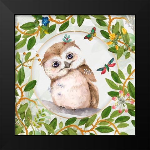 Hoo Hoo Black Modern Wood Framed Art Print by The Font Diva