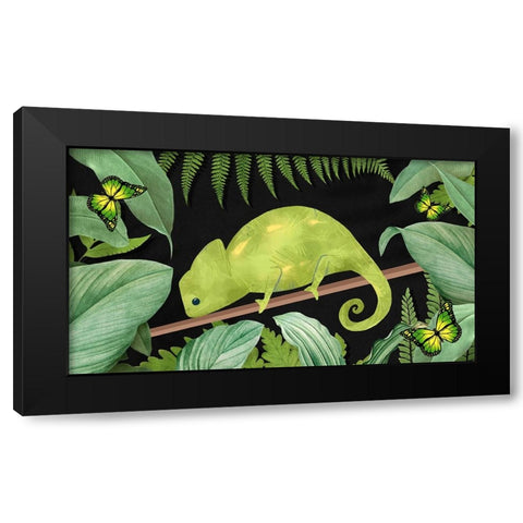 Not Easy Being Green Black Modern Wood Framed Art Print by The Font Diva