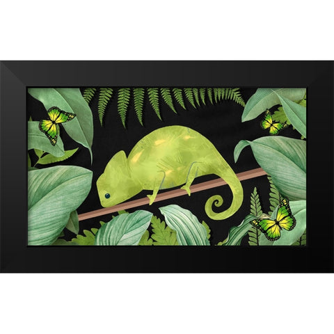 Not Easy Being Green Black Modern Wood Framed Art Print by The Font Diva