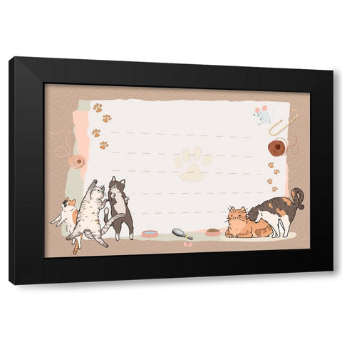 Playtime Black Modern Wood Framed Art Print by The Font Diva